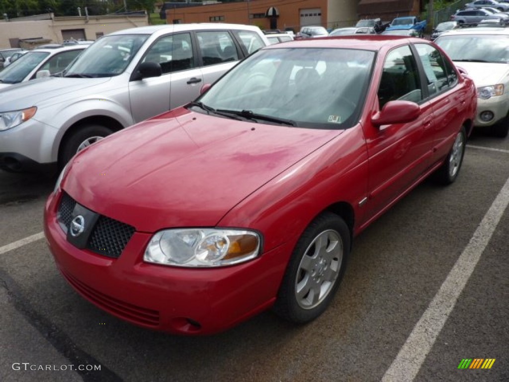2006 Sentra 1.8 S - Code Red / Charcoal photo #2