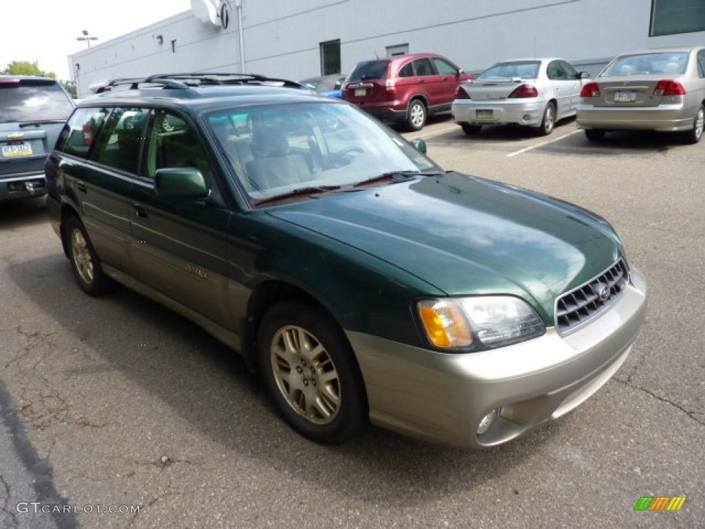 2003 Outback H6 3.0 Wagon - Timberline Green Pearl / Beige photo #1