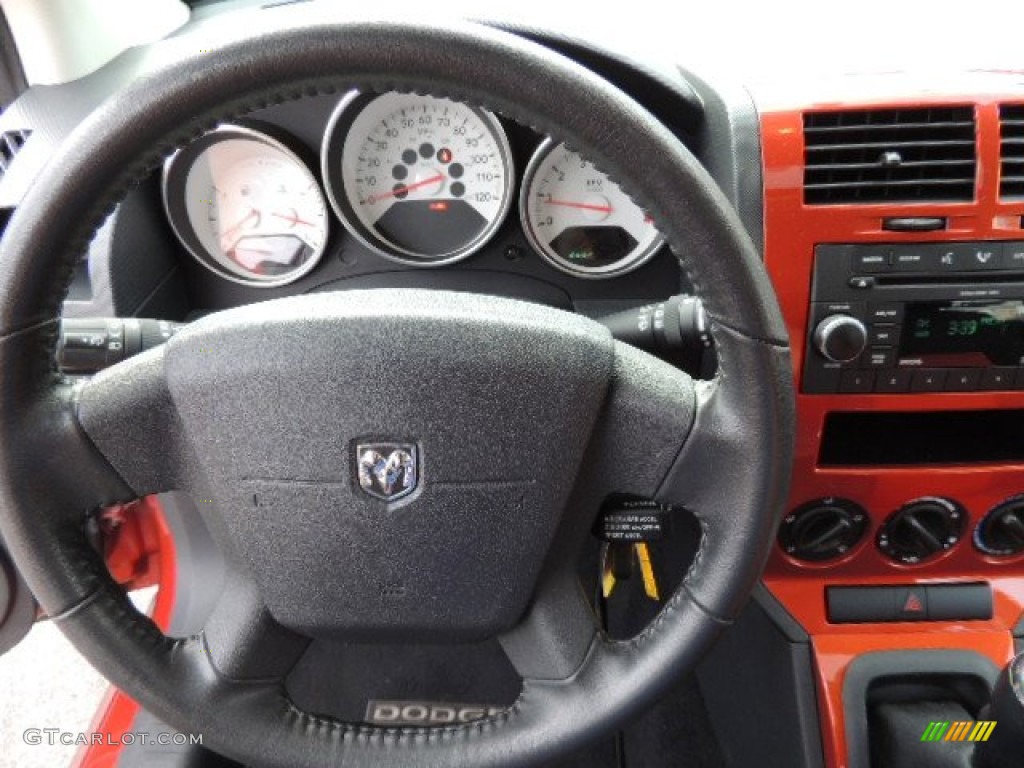 2009 Dodge Caliber SXT Dark Slate Gray/Orange Steering Wheel Photo #70361502