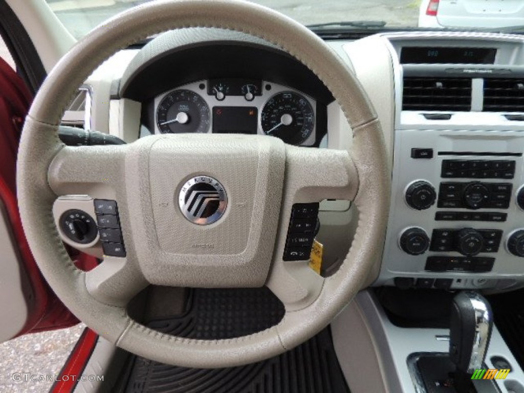 2010 Mercury Mariner V6 Premier 4WD Stone Steering Wheel Photo #70361733