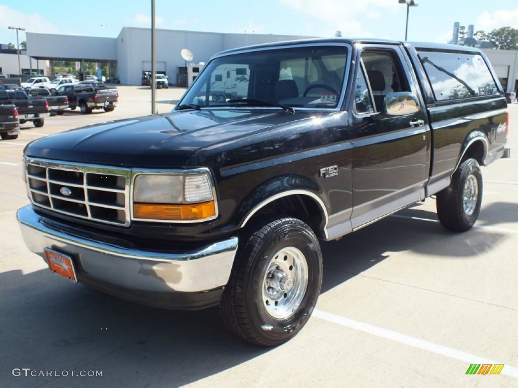 Black 1995 Ford F150 XL Regular Cab 4x4 Exterior Photo #70363700