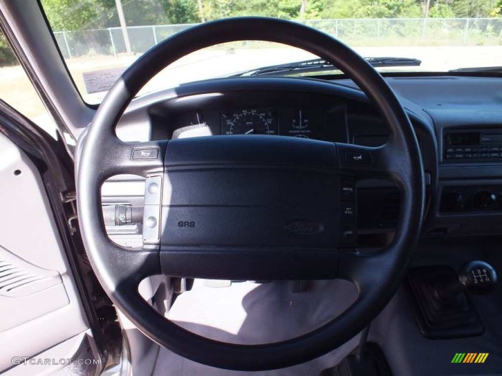 1995 Ford F150 XL Regular Cab 4x4 Gray Steering Wheel Photo #70363797