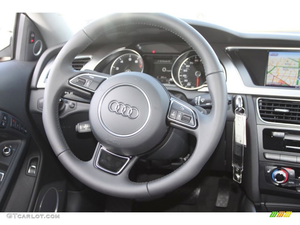 2013 Audi A5 2.0T quattro Coupe Black Steering Wheel Photo #70372143