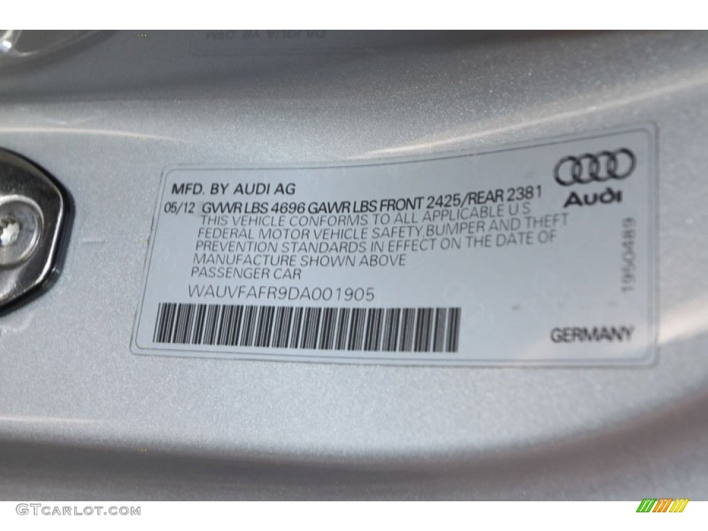 2013 Audi A5 2.0T quattro Coupe Info Tag Photo #70372248