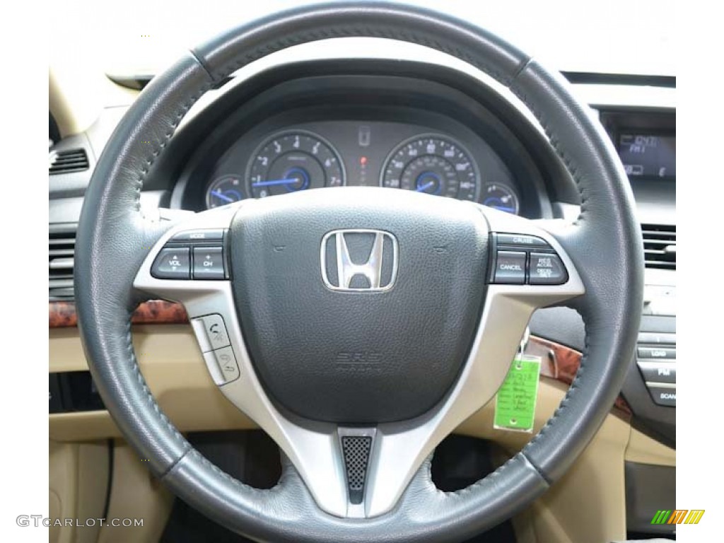 2012 Honda Accord Crosstour EX-L Ivory Steering Wheel Photo #70372503
