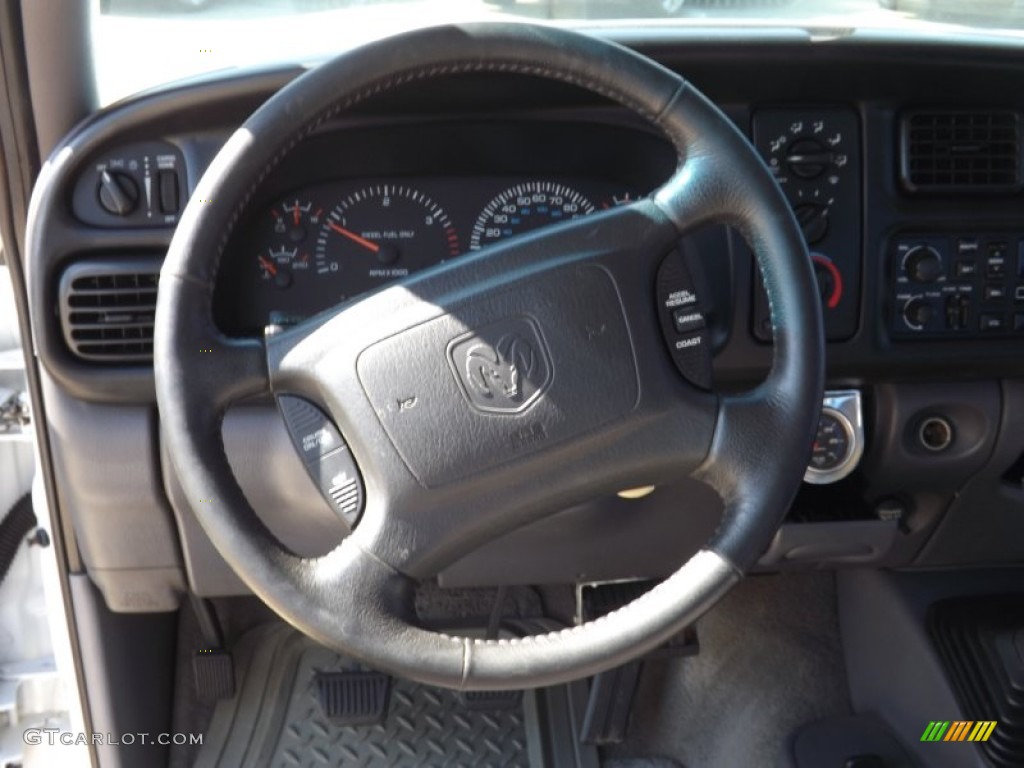 2001 Dodge Ram 3500 SLT Quad Cab 4x4 Dually Mist Gray Steering Wheel Photo #70372854