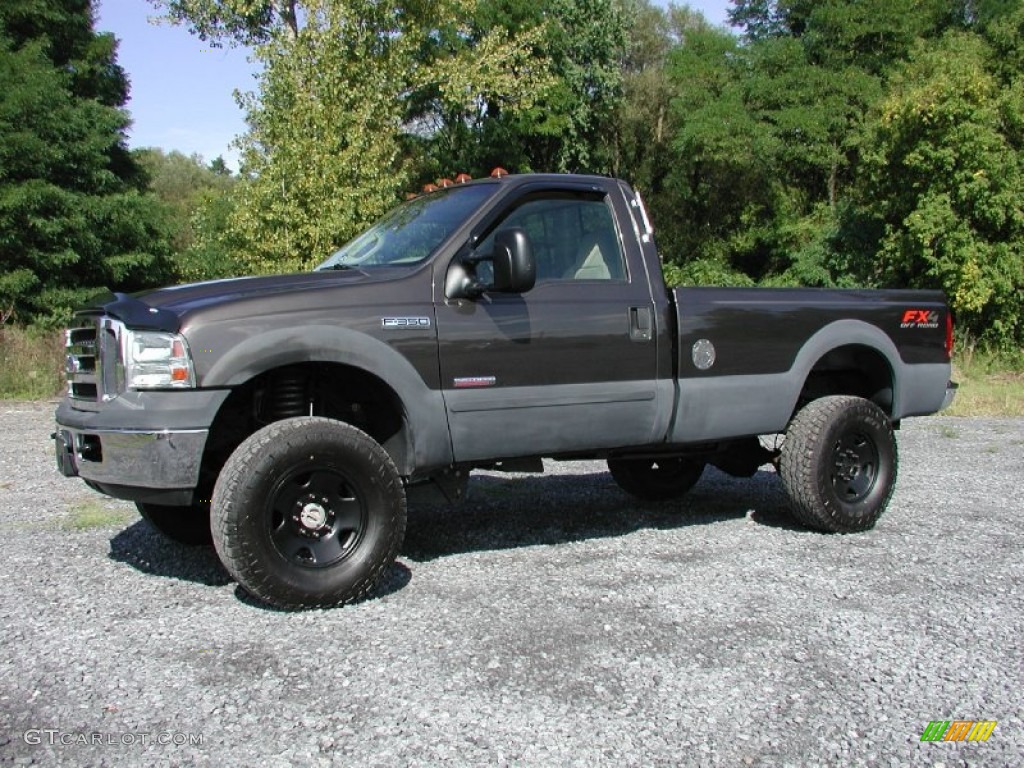 2006 F350 Super Duty XLT Regular Cab 4x4 - Dark Stone Metallic / Tan photo #2