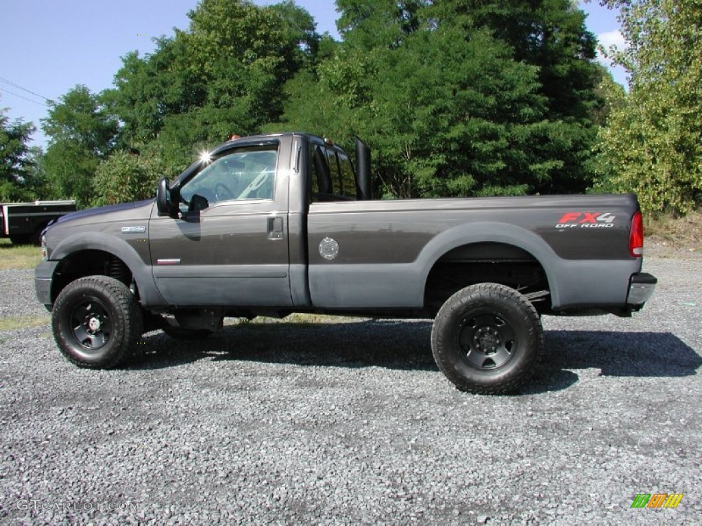 2006 F350 Super Duty XLT Regular Cab 4x4 - Dark Stone Metallic / Tan photo #5