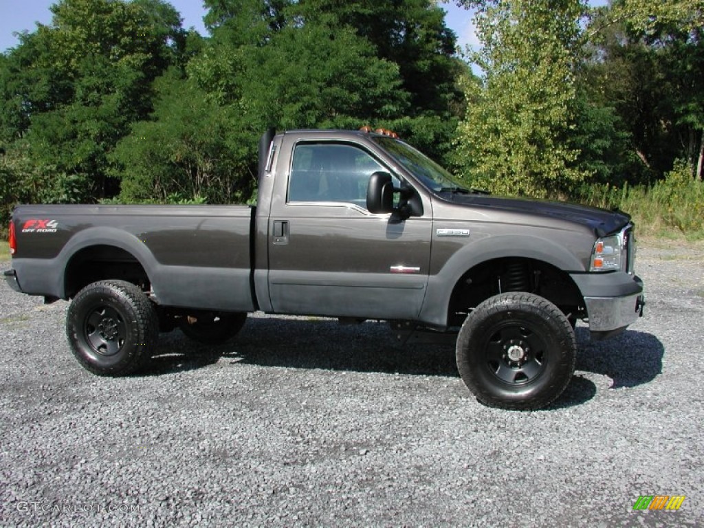 2006 F350 Super Duty XLT Regular Cab 4x4 - Dark Stone Metallic / Tan photo #15