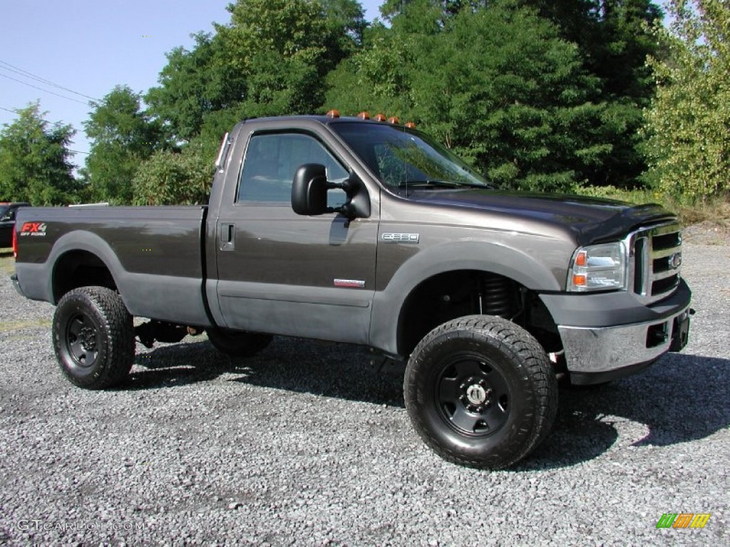 2006 F350 Super Duty XLT Regular Cab 4x4 - Dark Stone Metallic / Tan photo #16