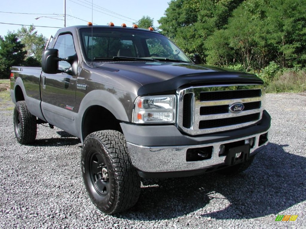 2006 F350 Super Duty XLT Regular Cab 4x4 - Dark Stone Metallic / Tan photo #18