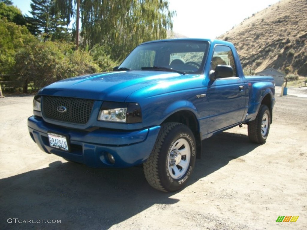 2002 Ranger Edge Regular Cab - Bright Island Blue Metallic / Dark Graphite photo #5