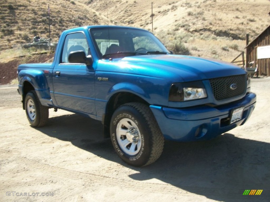 2002 Ranger Edge Regular Cab - Bright Island Blue Metallic / Dark Graphite photo #25