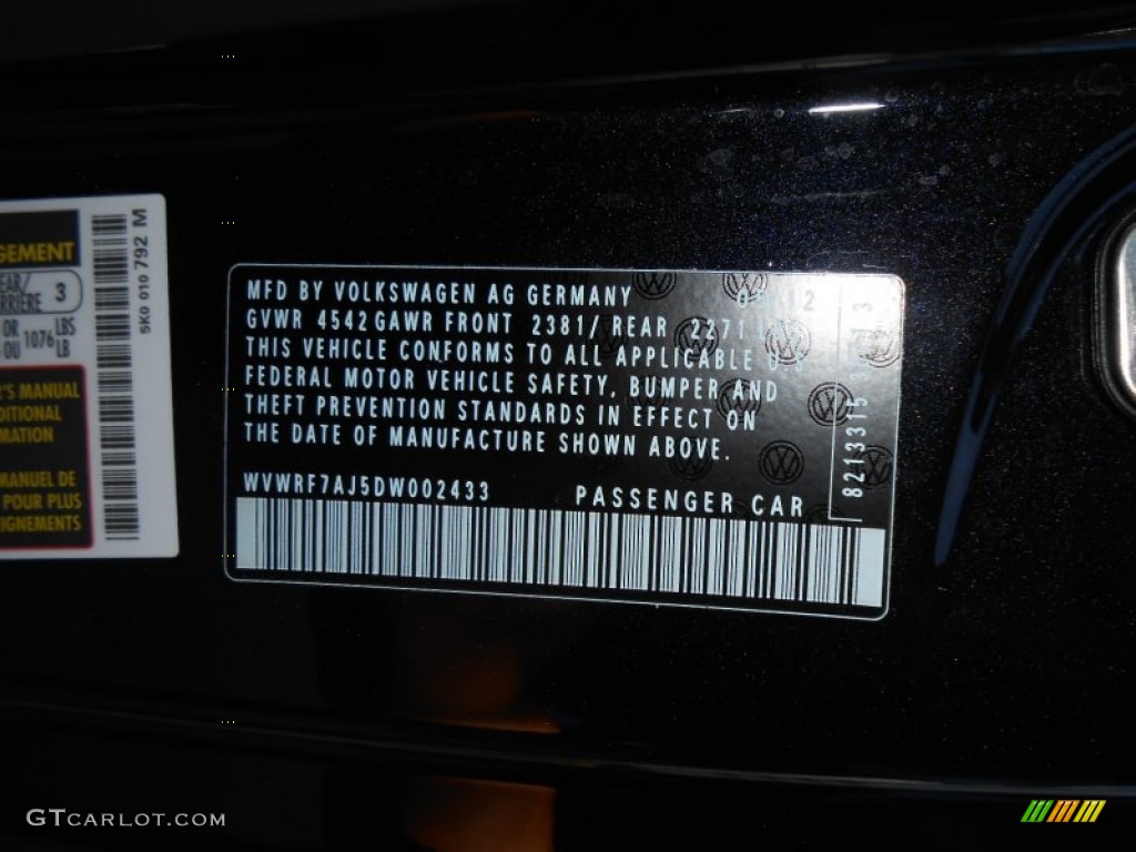 2013 Golf R 2 Door 4Motion - Deep Black Pearl Metallic / Titan Black photo #24