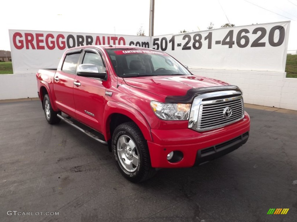 2010 Tundra Limited CrewMax 4x4 - Radiant Red / Black photo #1