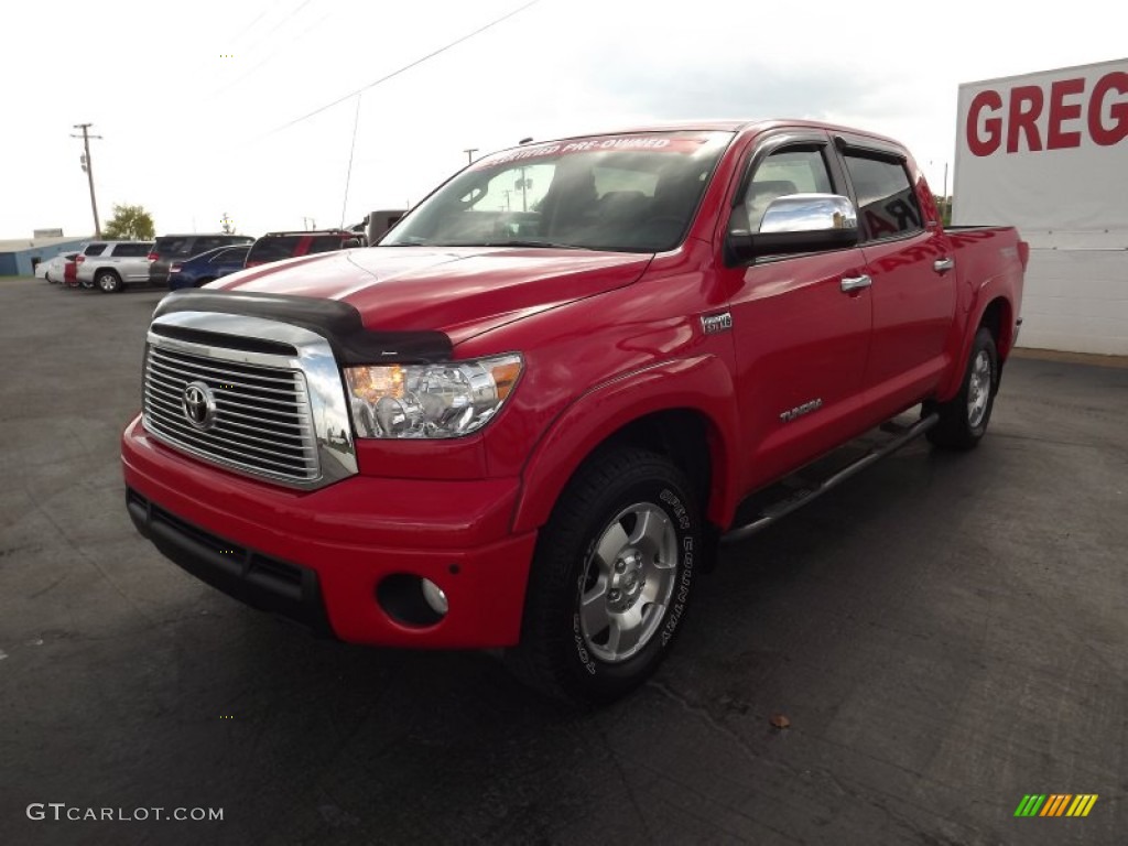 2010 Tundra Limited CrewMax 4x4 - Radiant Red / Black photo #3