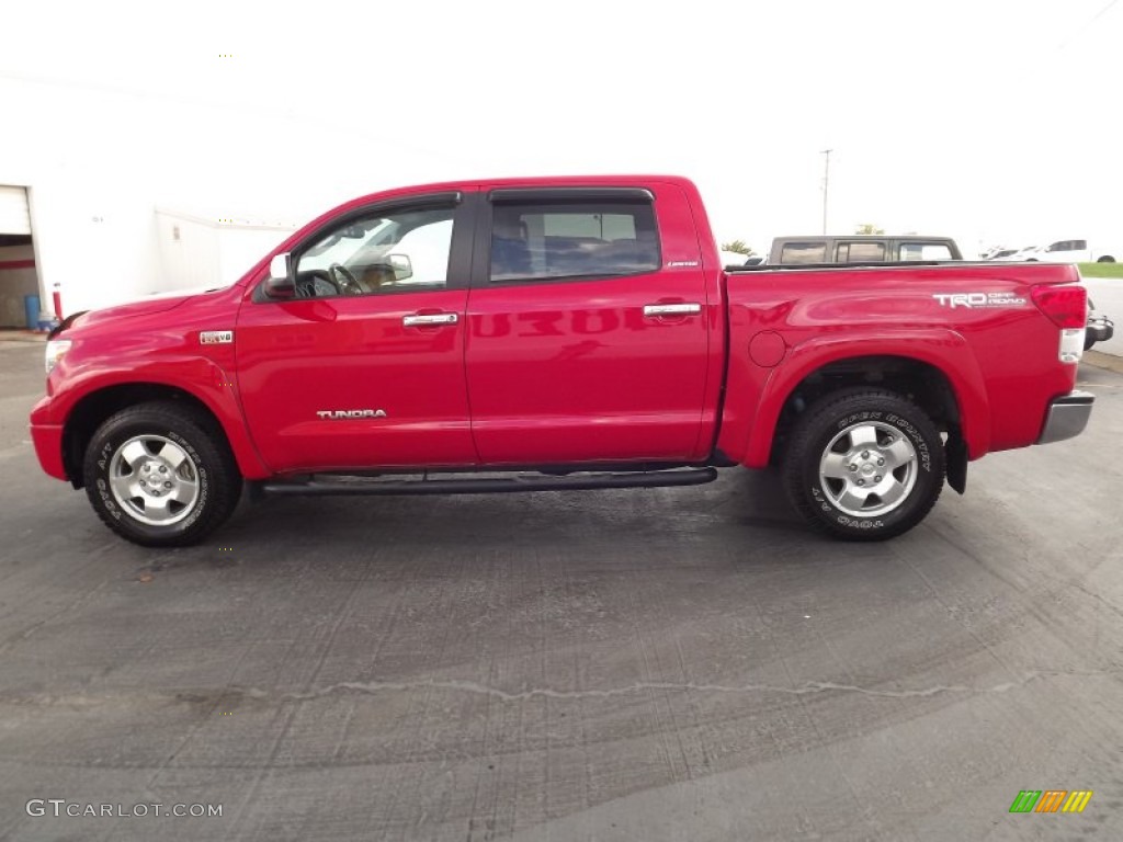 2010 Tundra Limited CrewMax 4x4 - Radiant Red / Black photo #4