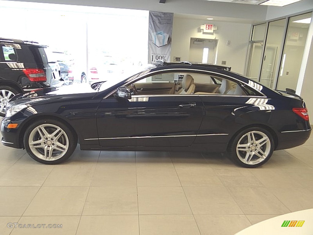 2013 E 350 Coupe - Lunar Blue Metallic / Almond/Mocha photo #1