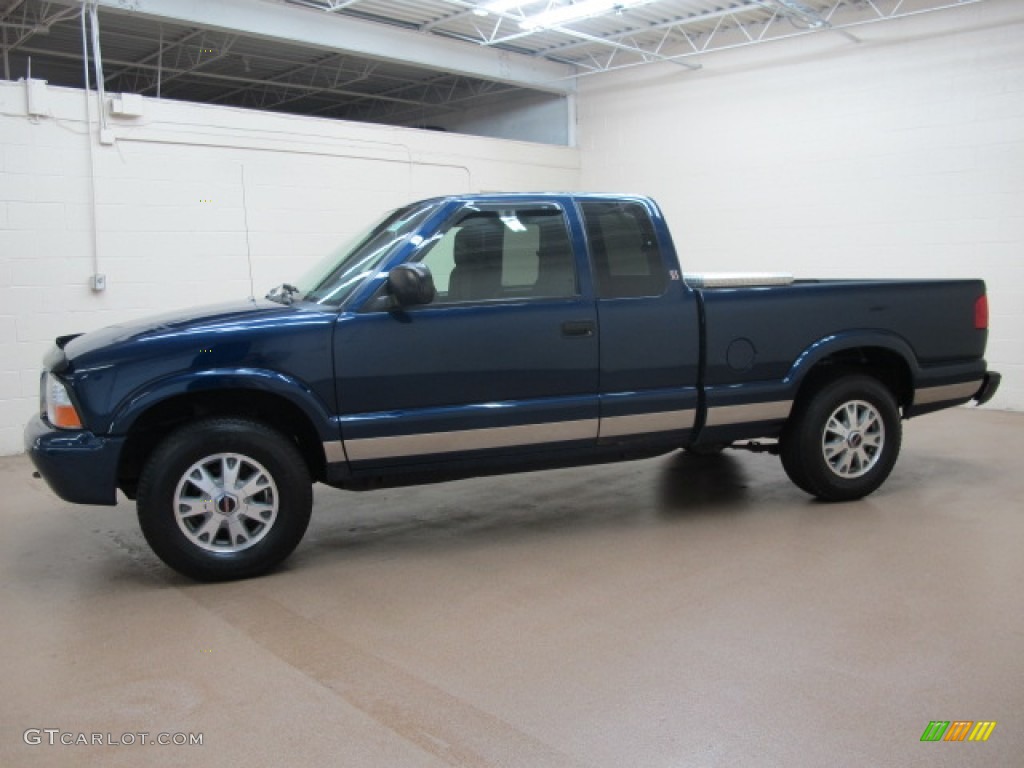 Indigo Blue Metallic 2003 GMC Sonoma SL Extended Cab 4x4 Exterior Photo #70384992