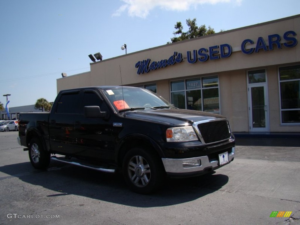 2004 F150 Lariat SuperCrew - Black / Tan photo #2