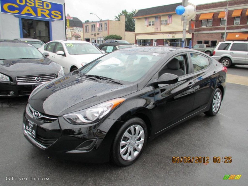 2012 Elantra GLS - Black Noir Pearl / Gray photo #2