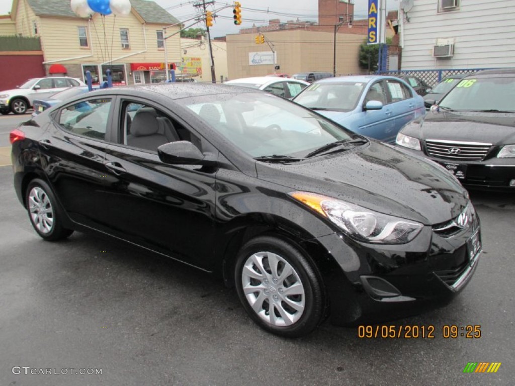 2012 Elantra GLS - Black Noir Pearl / Gray photo #3