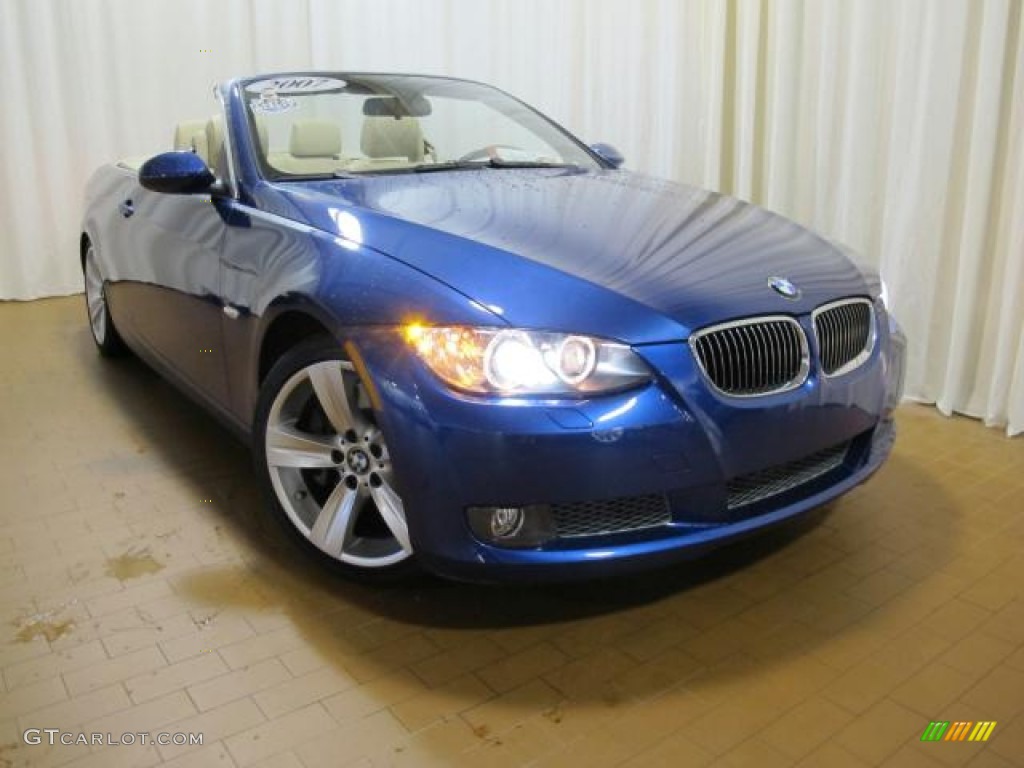2007 3 Series 335i Convertible - Montego Blue Metallic / Cream Beige photo #2