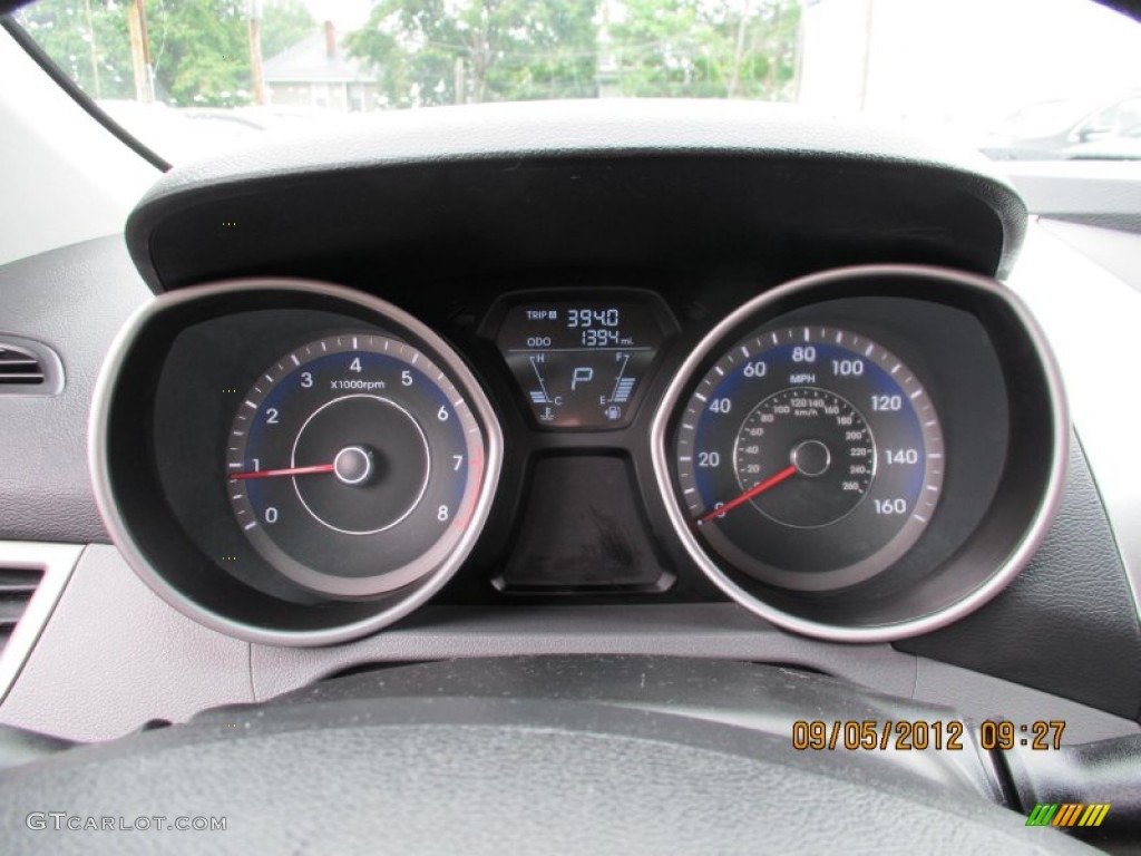 2012 Elantra GLS - Black Noir Pearl / Gray photo #14