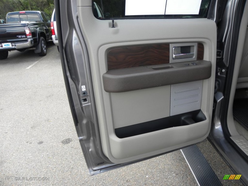 2010 Ford F150 Platinum SuperCrew 4x4 Medium Stone Leather/Sienna Brown Door Panel Photo #70388700