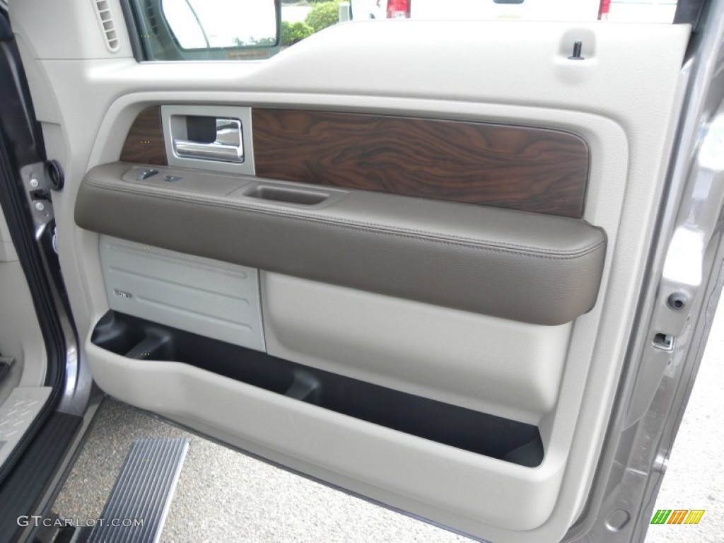 2010 Ford F150 Platinum SuperCrew 4x4 Medium Stone Leather/Sienna Brown Door Panel Photo #70388715