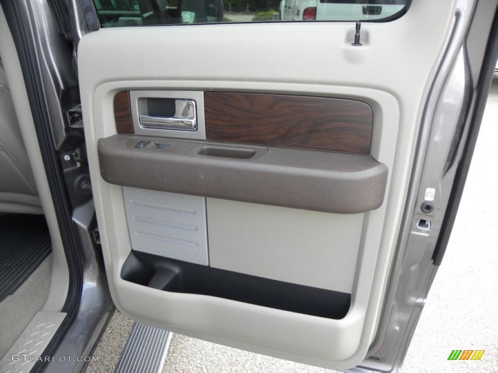 2010 Ford F150 Platinum SuperCrew 4x4 Medium Stone Leather/Sienna Brown Door Panel Photo #70388733