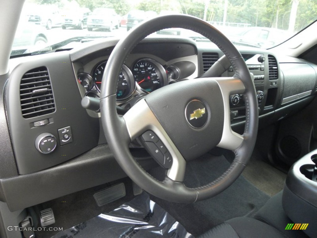 2012 Chevrolet Silverado 1500 LT Crew Cab Ebony Steering Wheel Photo #70388874