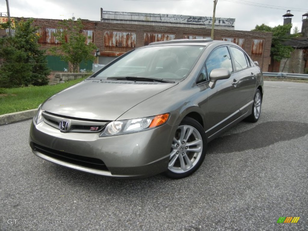 2007 Civic Si Sedan - Galaxy Gray Metallic / Black photo #1