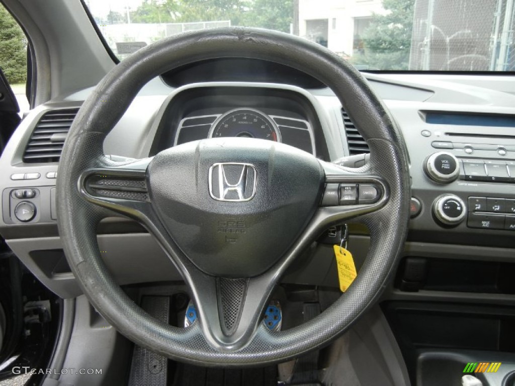 2008 Honda Civic LX Coupe Gray Steering Wheel Photo #70392315