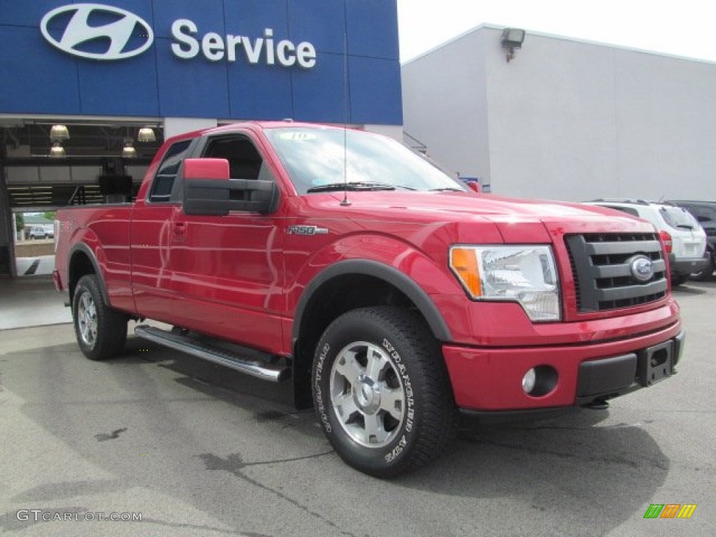 2010 F150 FX4 SuperCab 4x4 - Red Candy Metallic / Black photo #6