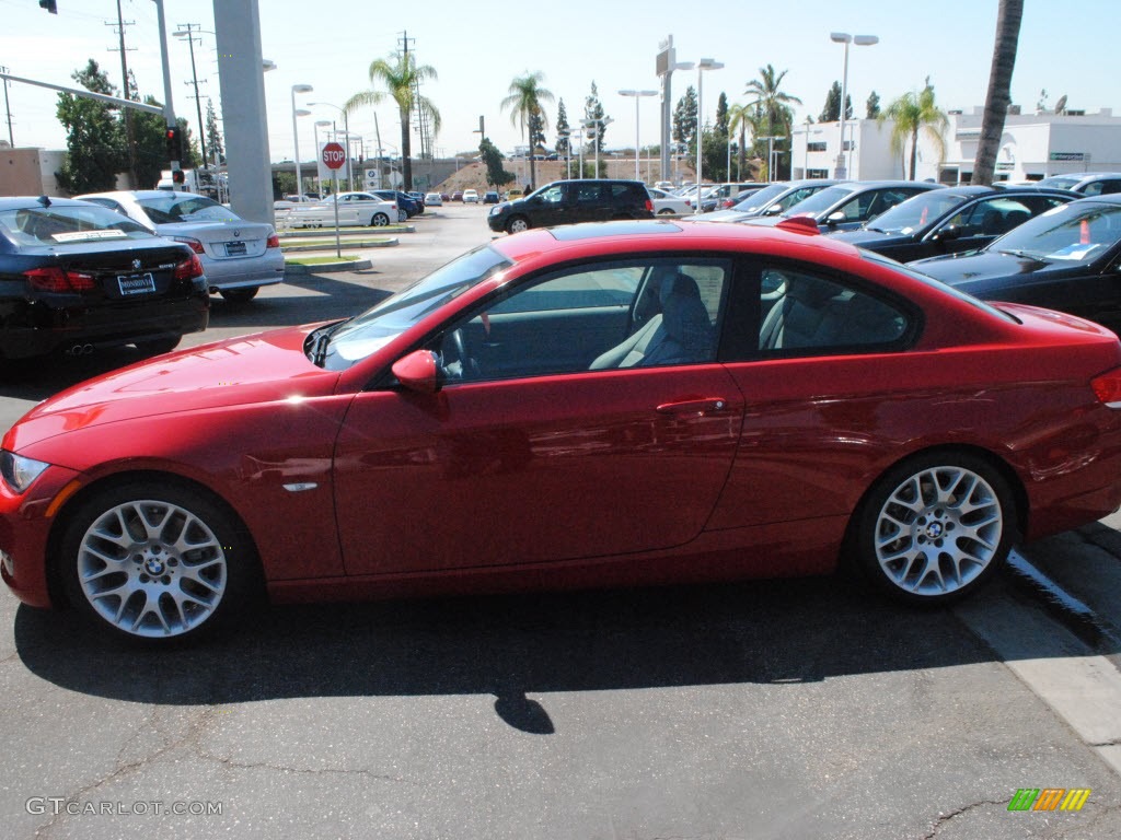 2009 3 Series 328i Coupe - Crimson Red / Grey photo #10