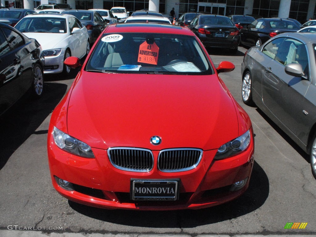 2009 3 Series 328i Coupe - Crimson Red / Grey photo #24