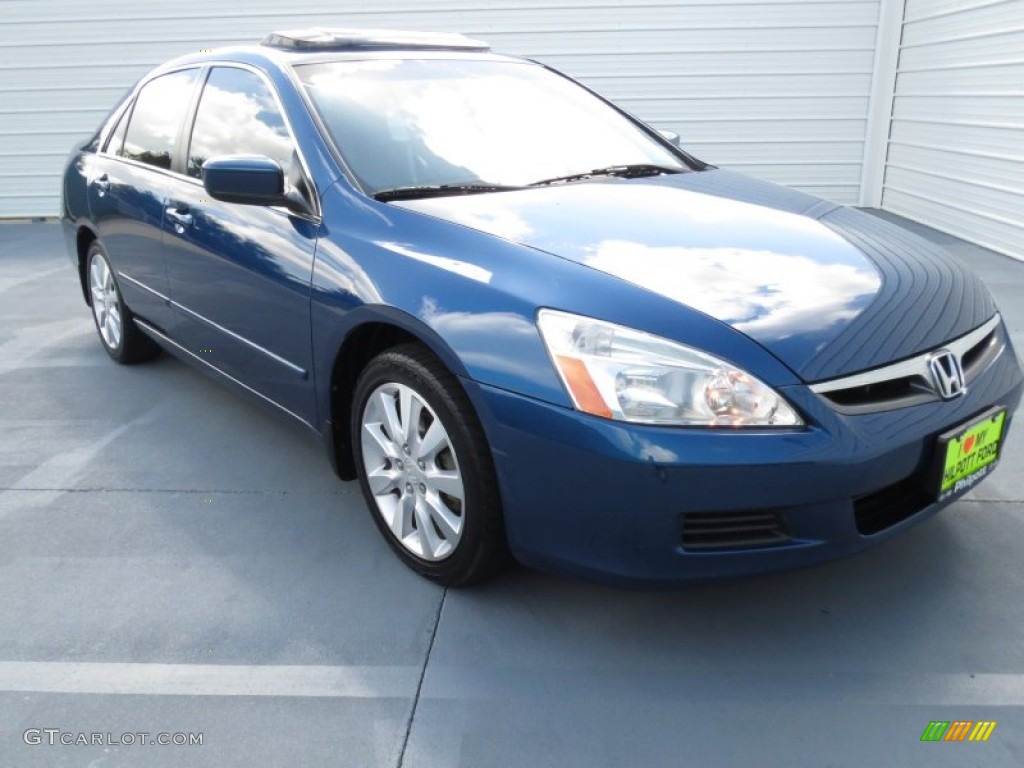 2006 Accord EX-L V6 Sedan - Sapphire Blue Pearl / Black photo #1