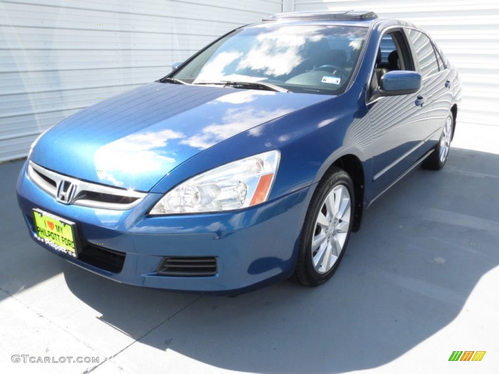 2006 Accord EX-L V6 Sedan - Sapphire Blue Pearl / Black photo #6