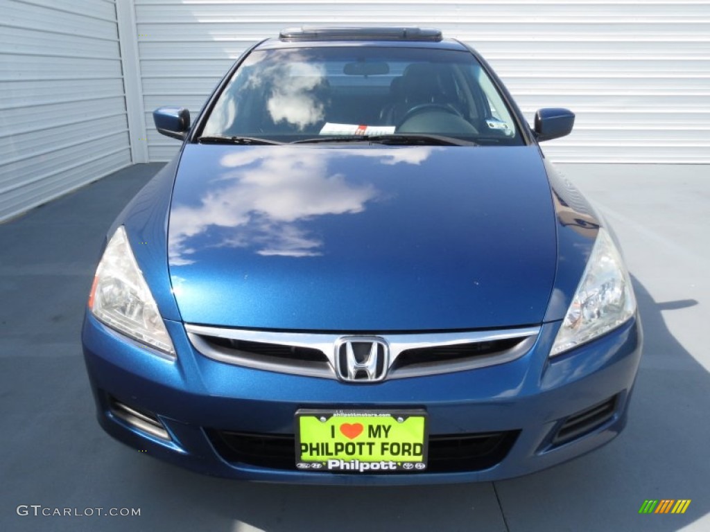 2006 Accord EX-L V6 Sedan - Sapphire Blue Pearl / Black photo #7