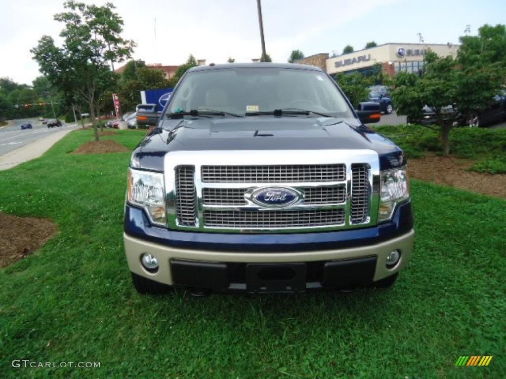 2010 F150 Lariat SuperCrew 4x4 - Dark Blue Pearl Metallic / Tan photo #2