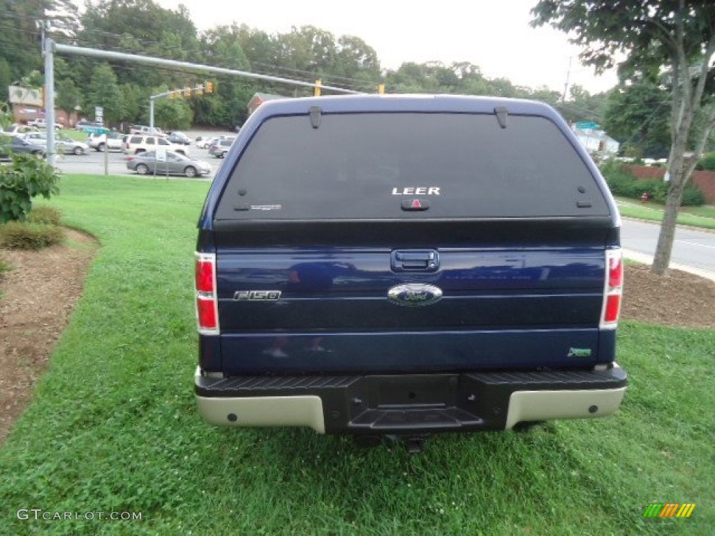 2010 F150 Lariat SuperCrew 4x4 - Dark Blue Pearl Metallic / Tan photo #6