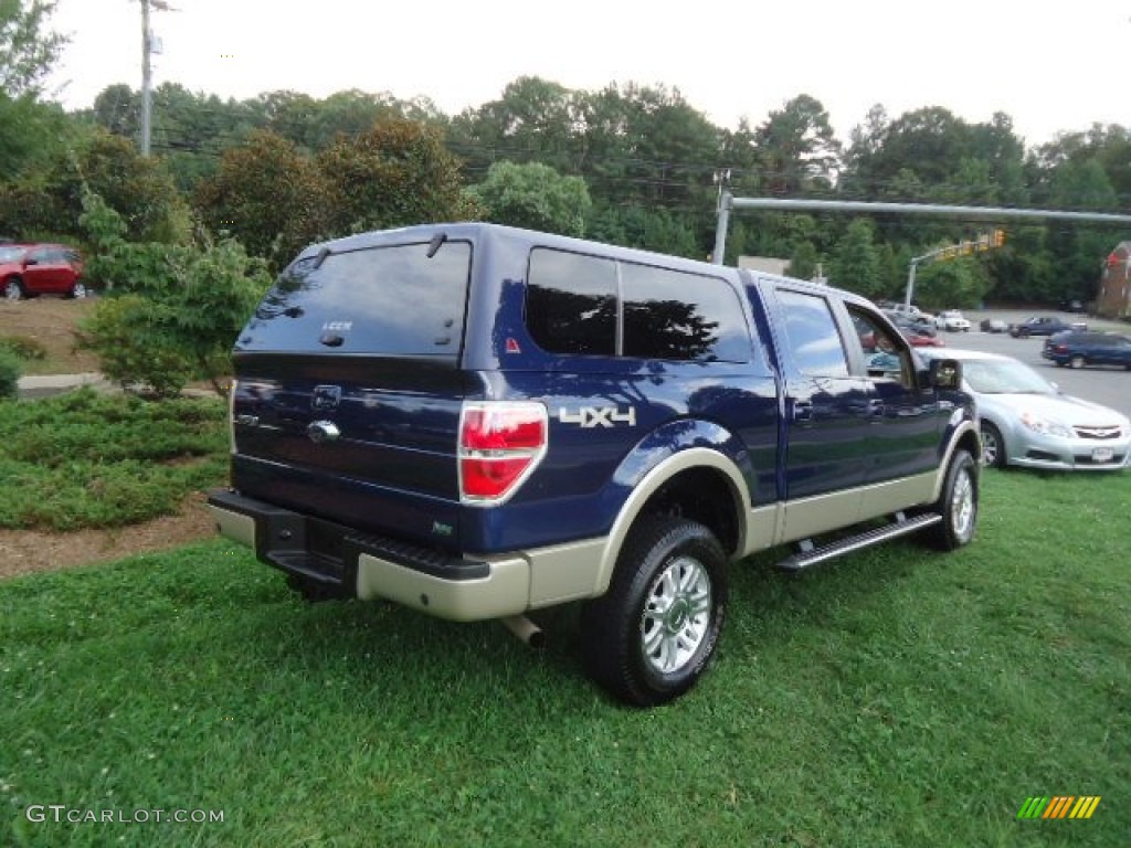 2010 F150 Lariat SuperCrew 4x4 - Dark Blue Pearl Metallic / Tan photo #7