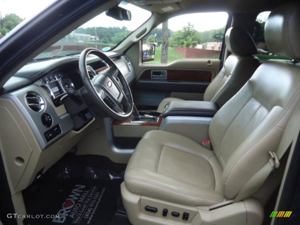 2010 F150 Lariat SuperCrew 4x4 - Dark Blue Pearl Metallic / Tan photo #9