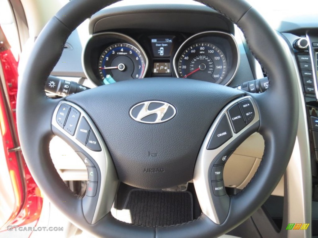 2013 Hyundai Elantra GT Beige Steering Wheel Photo #70398728
