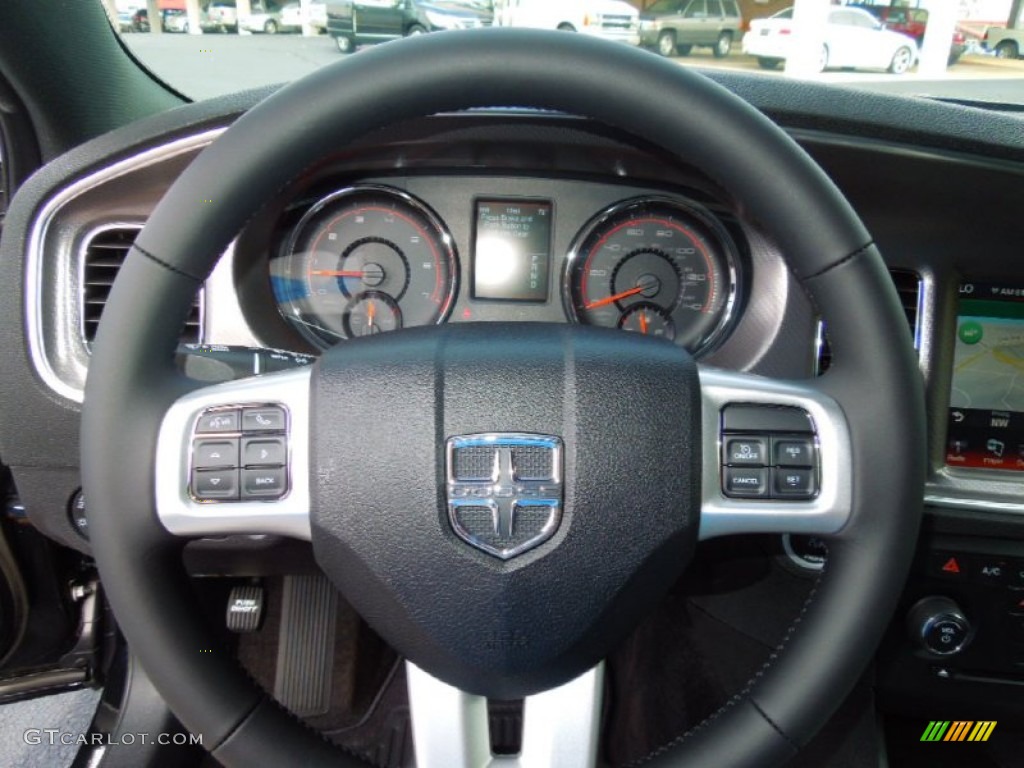 2013 Dodge Charger SXT Black Steering Wheel Photo #70401120