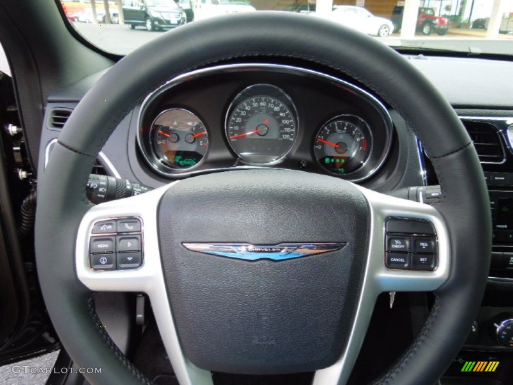 2013 Chrysler 200 Touring Sedan Black Steering Wheel Photo #70402740