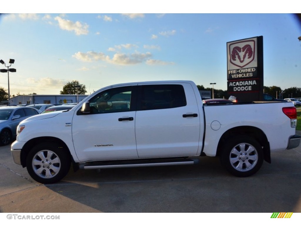 2010 Tundra CrewMax - Super White / Graphite Gray photo #2