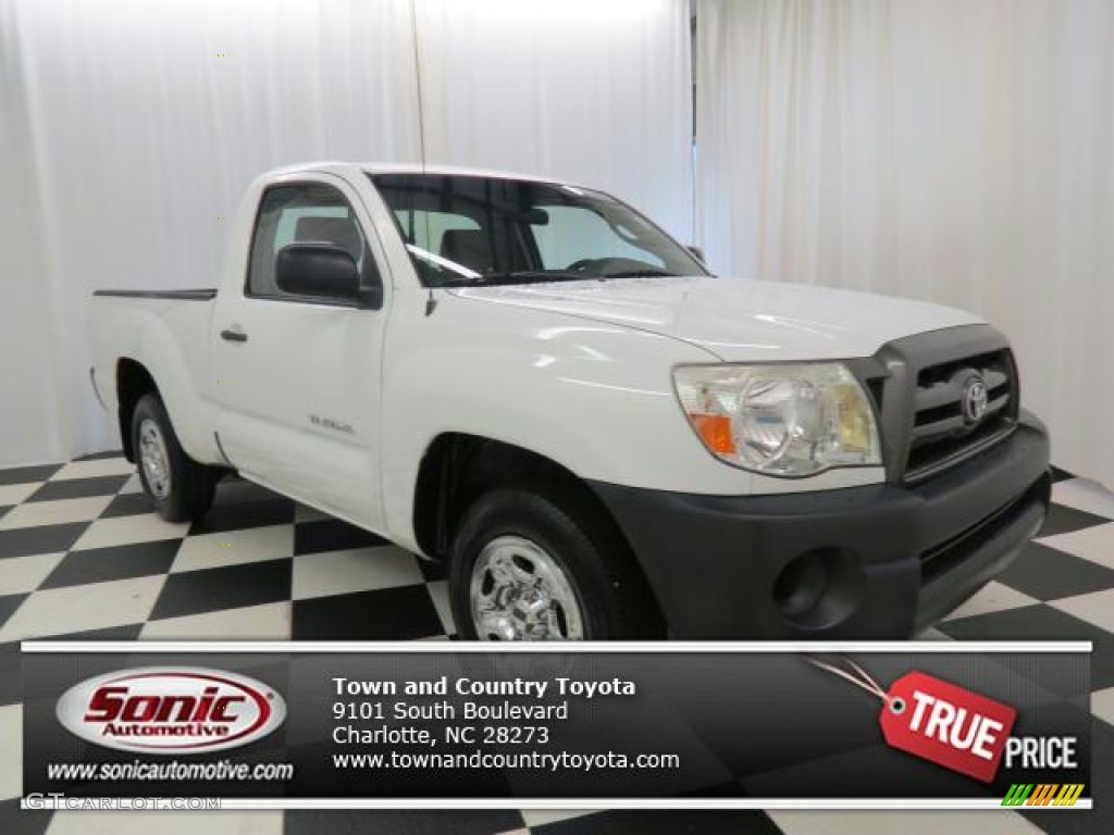 2009 Tacoma Regular Cab - Super White / Graphite Gray photo #1