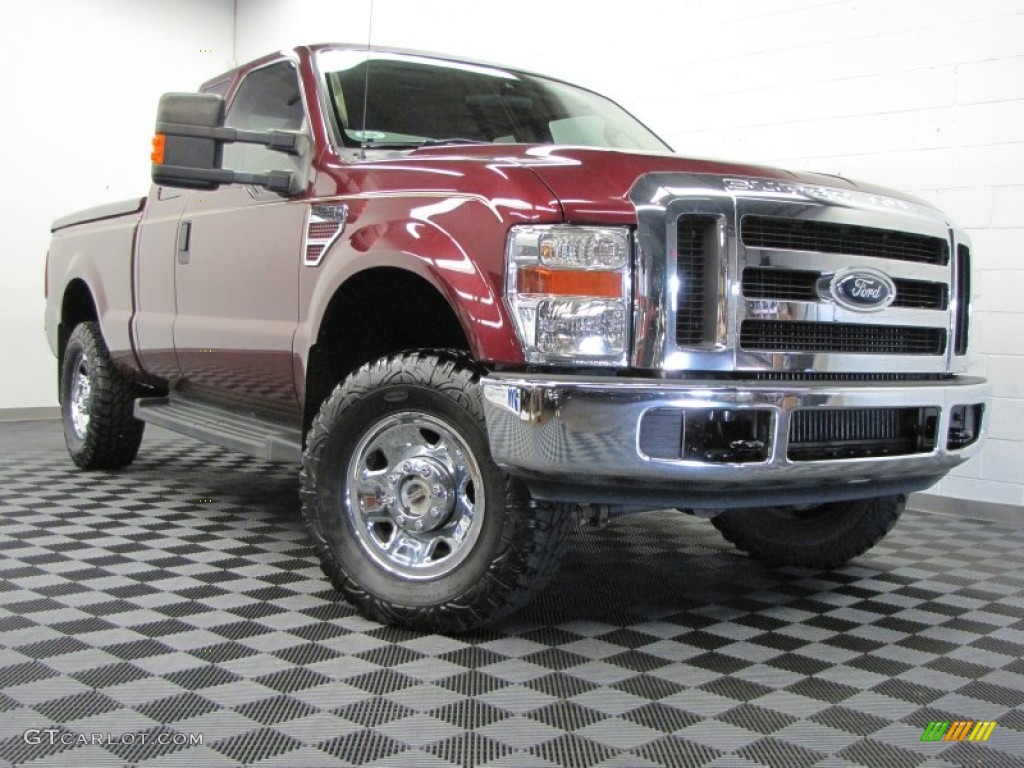 2008 F250 Super Duty XLT SuperCab 4x4 - Dark Toreador Red / Medium Stone photo #1